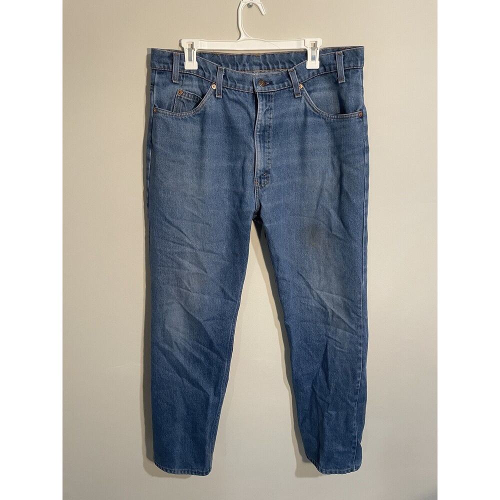 Vintage 90s Levi's 505 Orange Tab Blue Denim Jeans Men's‎ Size 38x32